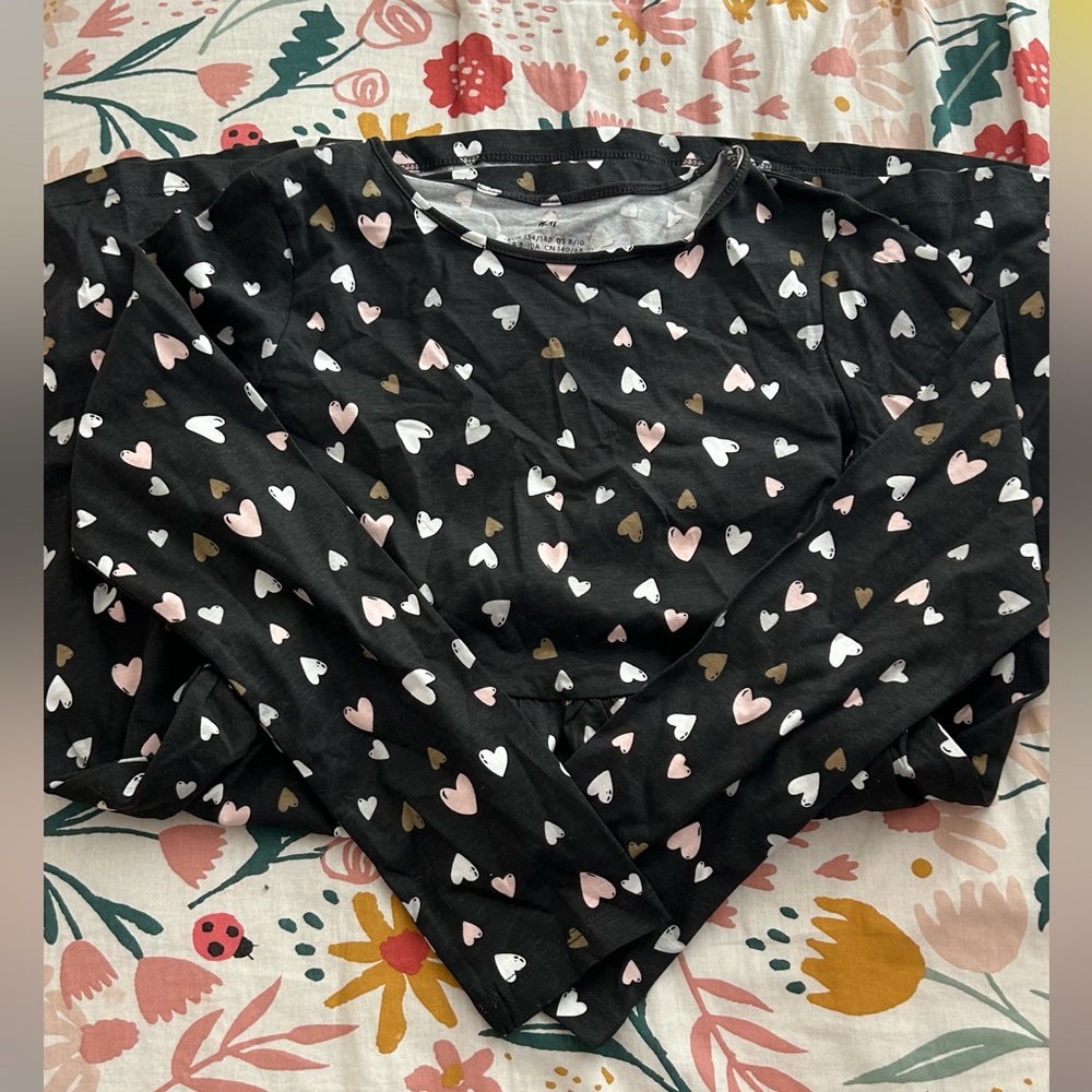 H&M Black Dress with Heart Pattern
